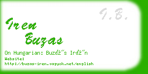 iren buzas business card